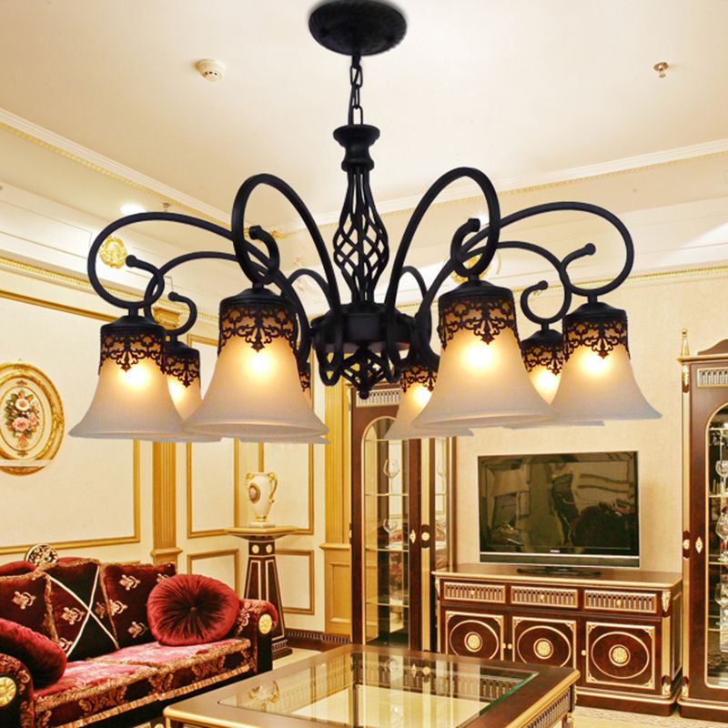 Luces de lámpara de lámpara de campana industrial Luz colgante de vidrio para sala de estar para sala de estar