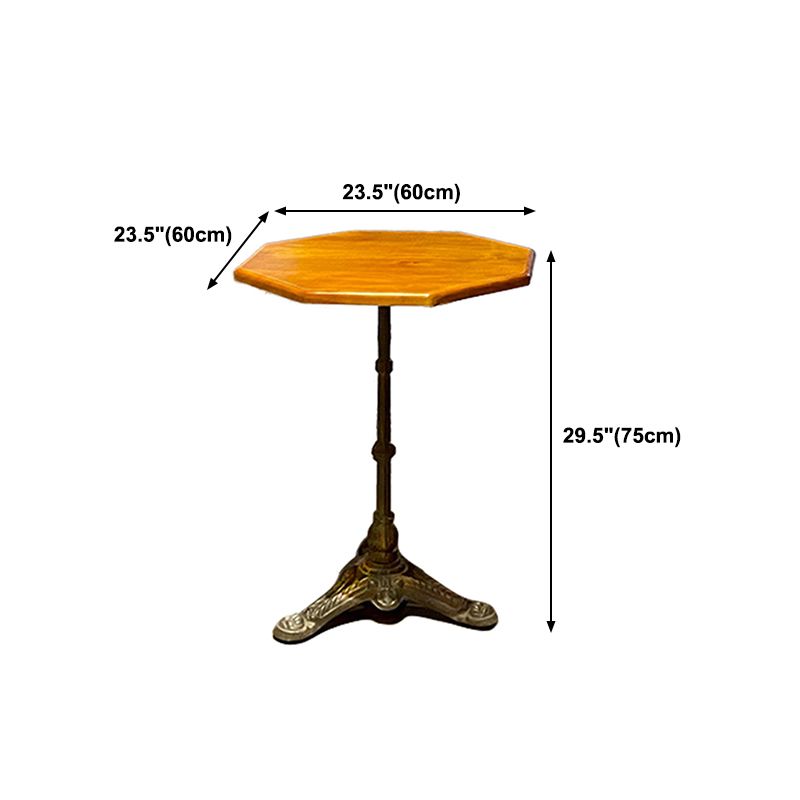 Industrial Kitchen Dining Table Solid Wood Table with Black Metal Pedestal Base