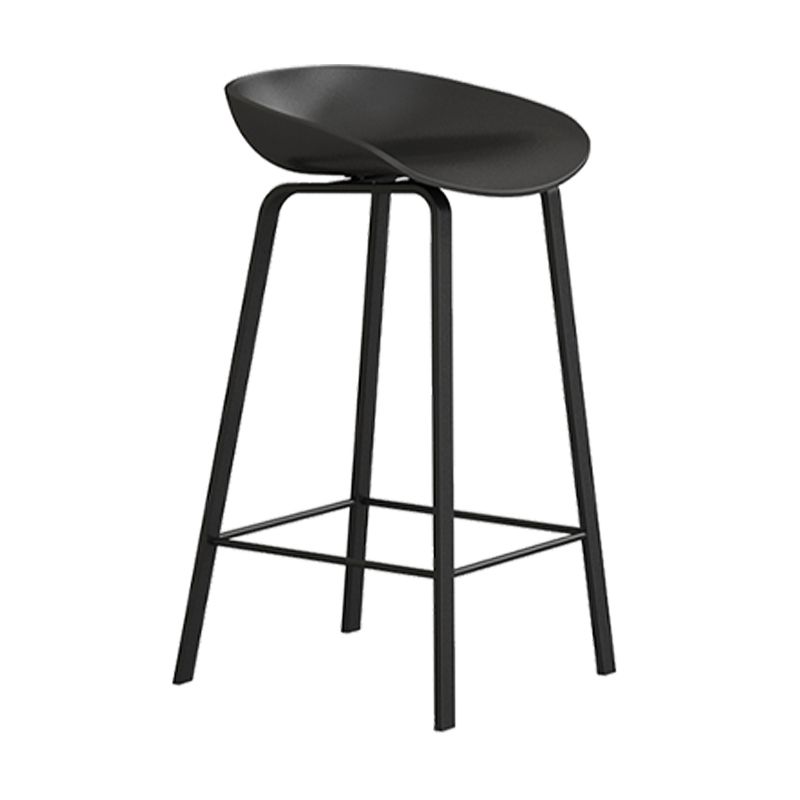 Modern Backrest Counter Stool Iron Bar Stool with Acrylic Seat and Pedal for Milk Tea Shop