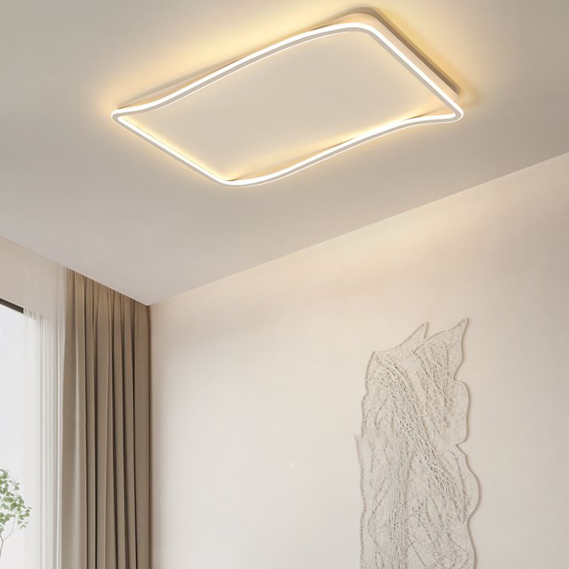 Contemporary Ceiling Light White LED Flush Mount Lighting for Home