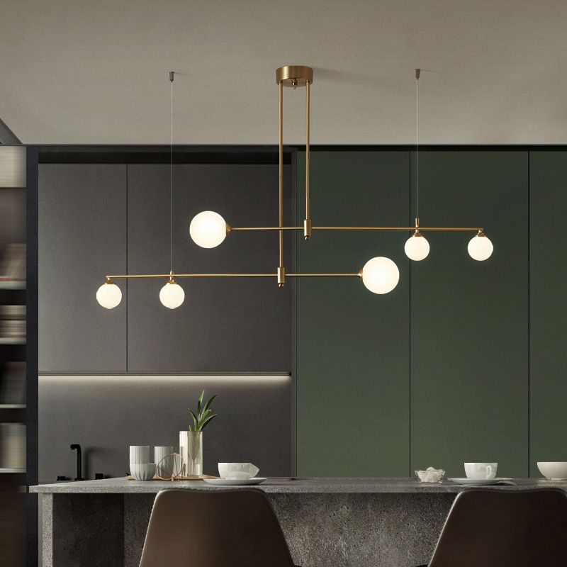 Contemporáneo de lámpara de lámpara de la isla Sphere Island Lights in Gold