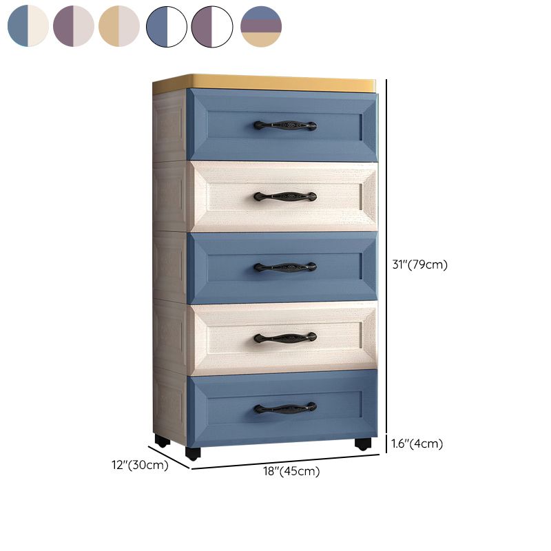 Contemporary Plastic Storage Cabinet Non-Hanging Armoire for Home