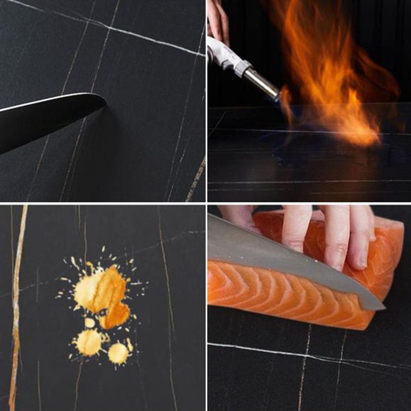 Rectangle Sintered Stone Bar Table Sled Base Dining Table in White