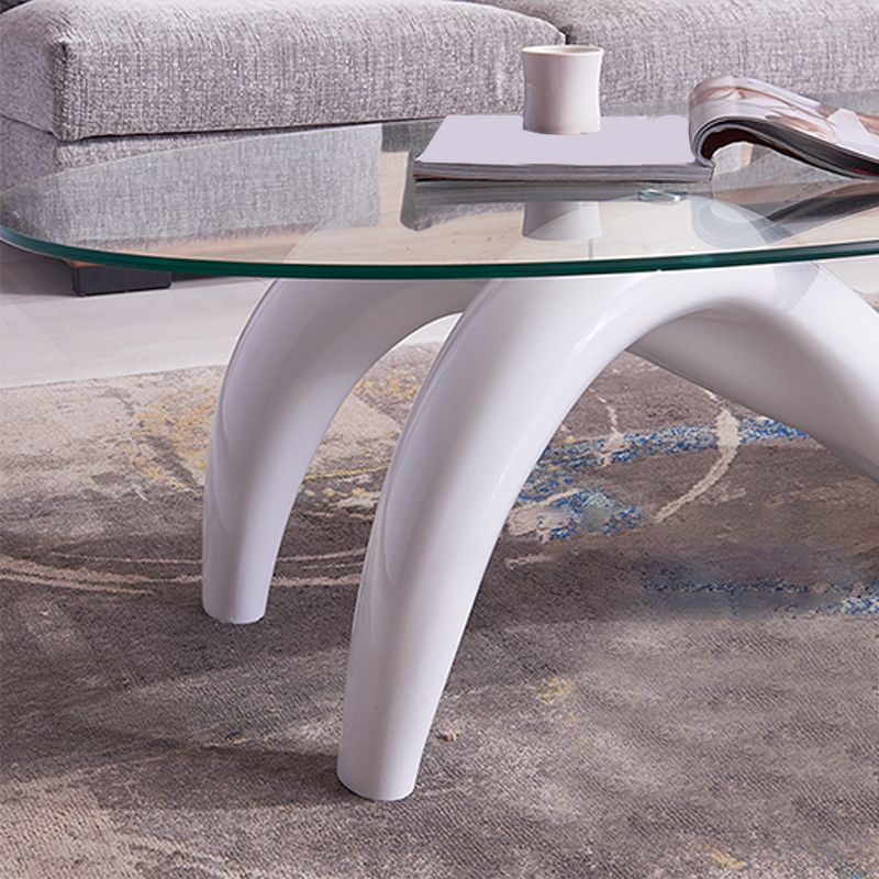 Abstract 1 Single Cocktail Table Modern Clear Glass Top Coffee Table