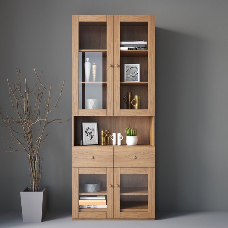 Modern Accent Cabinet Square Storage Cabinet with Glass Paned