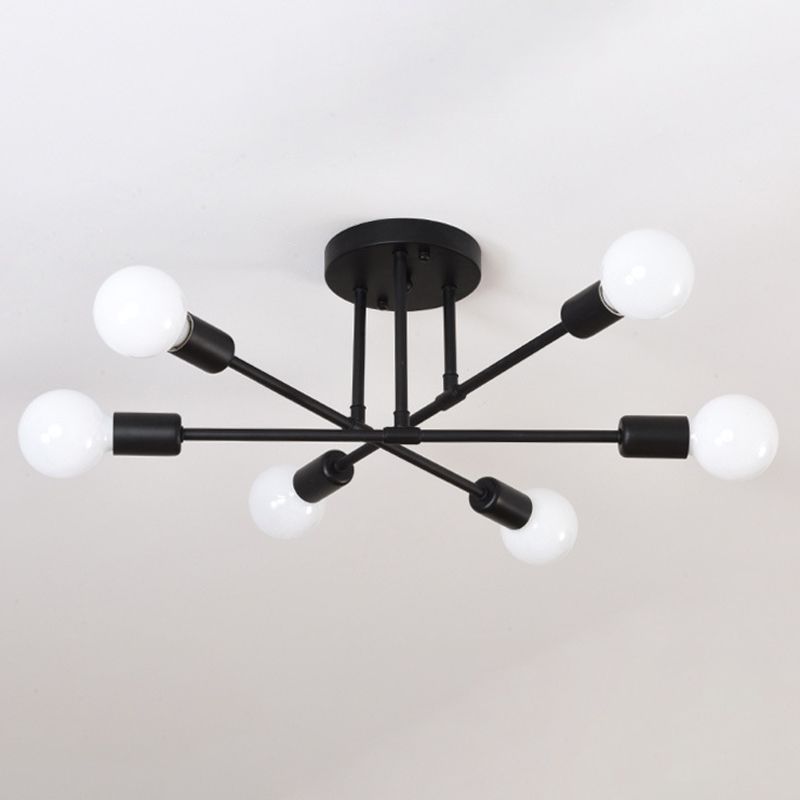 Sputnik Semi Flush Light Fixture Minimalist Style Metal Semi Flush Mount Ceiling Fixture
