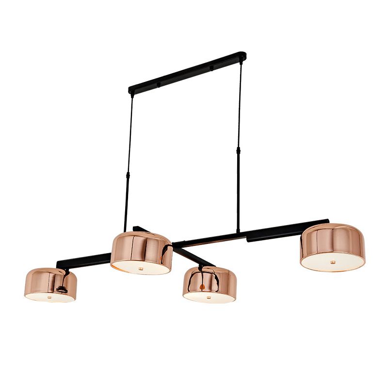 Linear Shape Chandelier Lighting Modern Style 4 Lights Island Lamp for Living Room