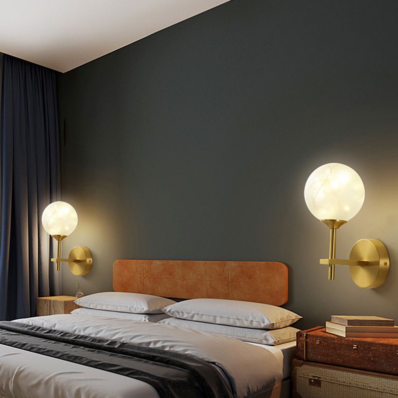 Glass Globe Wall Sconces Modern Style 1 Light Wall Mounted Lamps