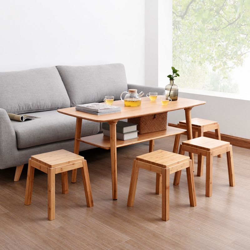 Scandinavian Style Coffee Cocktail Table 4 Legs Solid Wood Coffee Table