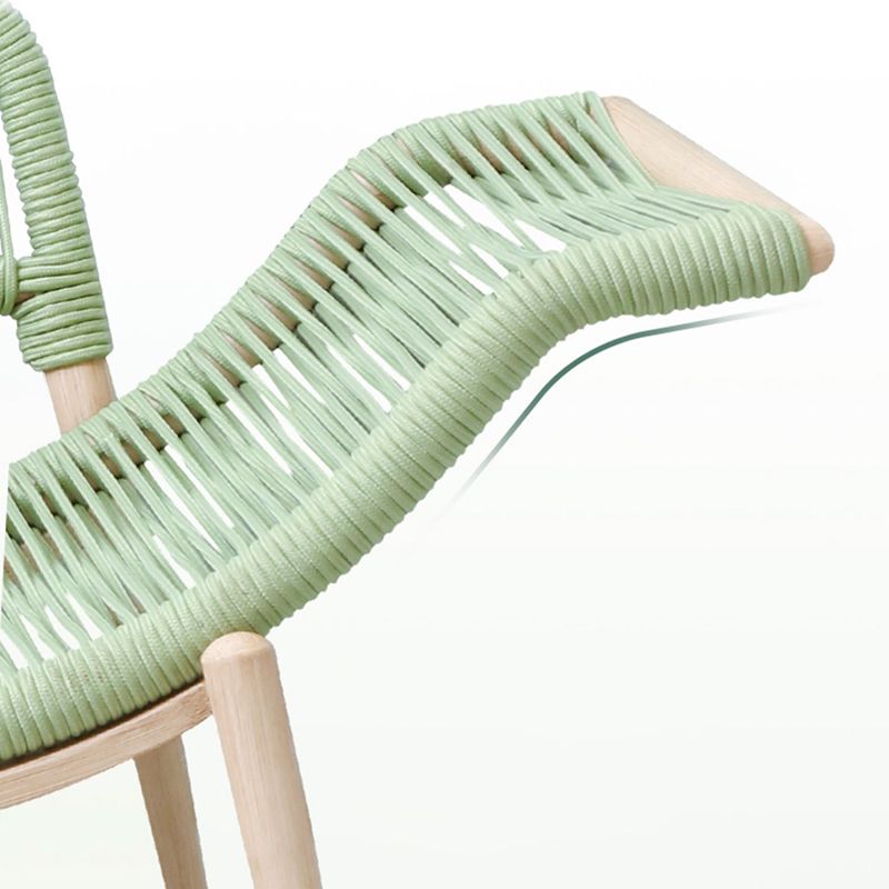 Contemporary Two Arm Rattan Chaise Flared Arms for Bedroom Living Room