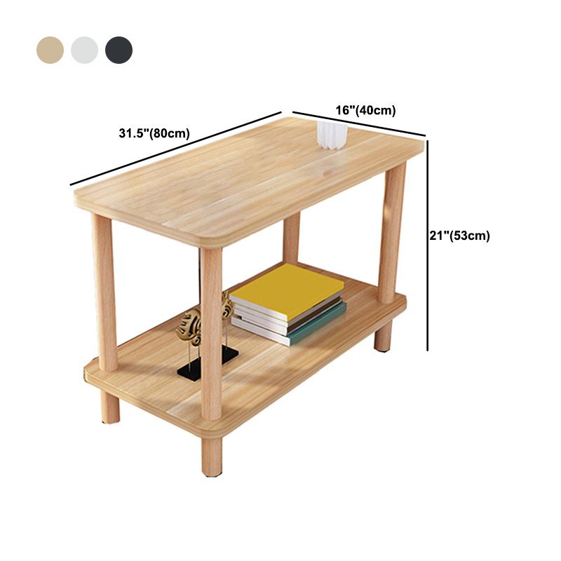 Contemporary Style Side End Table Solid Wood Sofa Side Accent Table