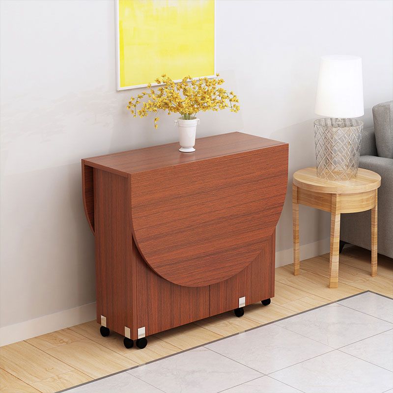 Mid-Century Modern Dining Table Wood Drop-Leaf Home Use Dining Table