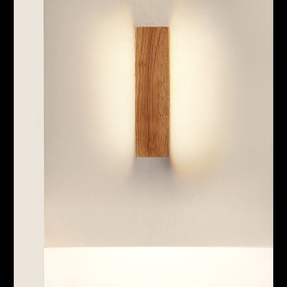 Rectangle Wall Mounted Lamp Modern Simplicity Wood Wall Mount Lamp for Living Room
