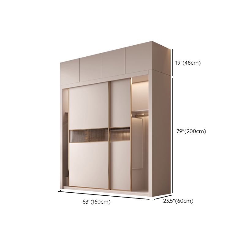 Sliding Wardrobe Armoire with Shelves Contemporary Wardrobe Cabinet