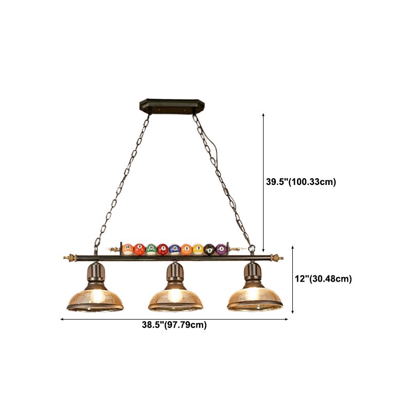 Industrial Style Hanging Lamp Bowl Shape Island Light Fixture for Bar (Included Balls)