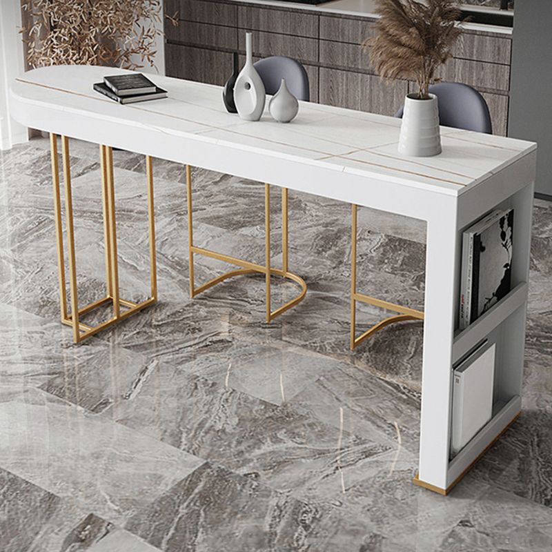 Contemporary Sintered Stone Dining Bar Table for Kitchen Dining Room