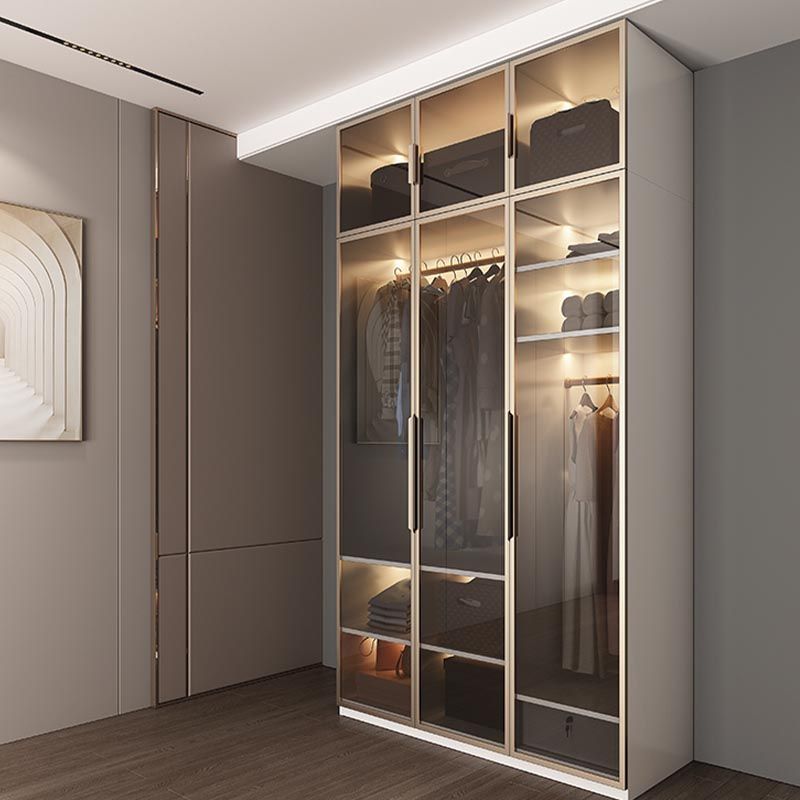 White Colour Wardrobe Armoire Contemporary Style Wooden Wardrobe Closet for Bedroom