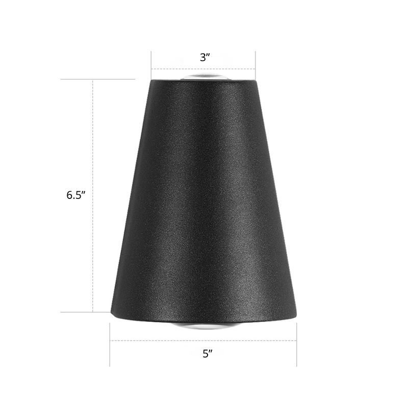 Trapezoid Up and Down LED Wall Sconce Modern Metallic Garden Wall Light in Black