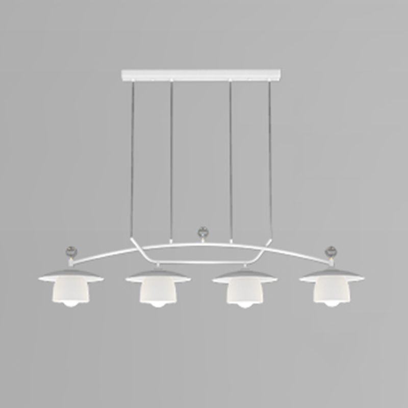 Modern Metal Pendant Light Dome Shape Island Light with Glass Shade for Living Room