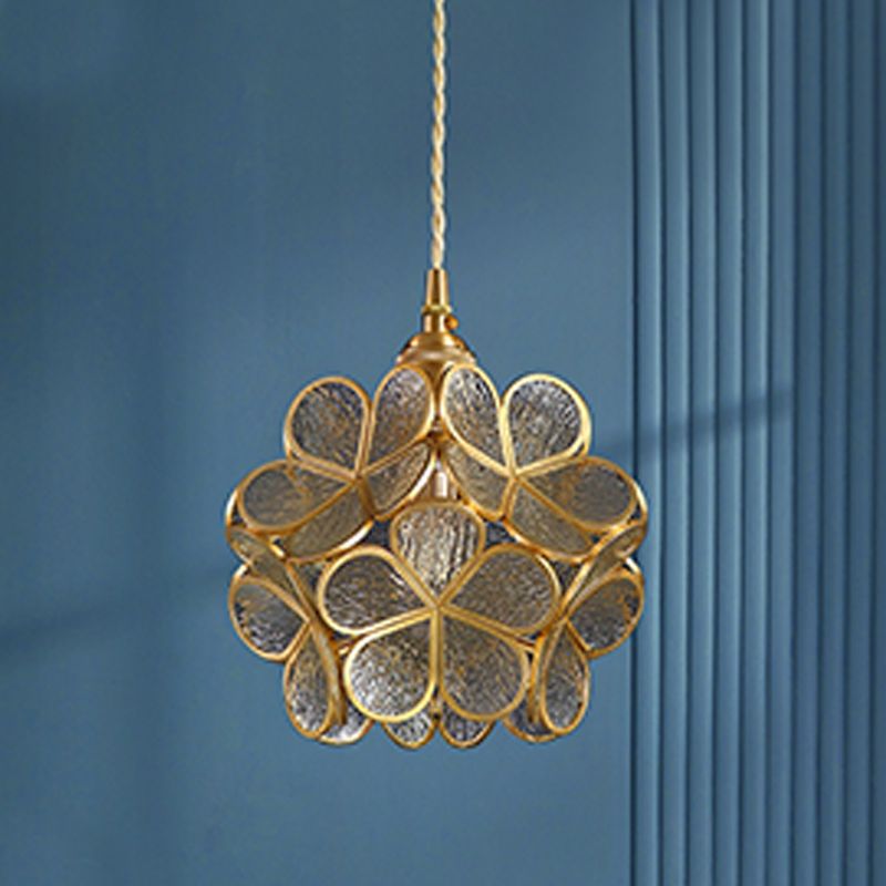 Verre Sphérique Shade Hanging Lights Modern Style 1 Tête Hanging Mount Fixture For Dining Room