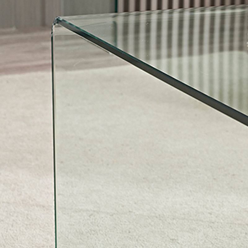 Modern Clear Glass Coffee Table 19.69"h Minimalist Cocktail Table