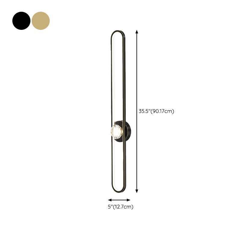 Metal Modern Wall Sconce Linear Shape LED Vanity Lamp with Acrylic Shade for Bathroom