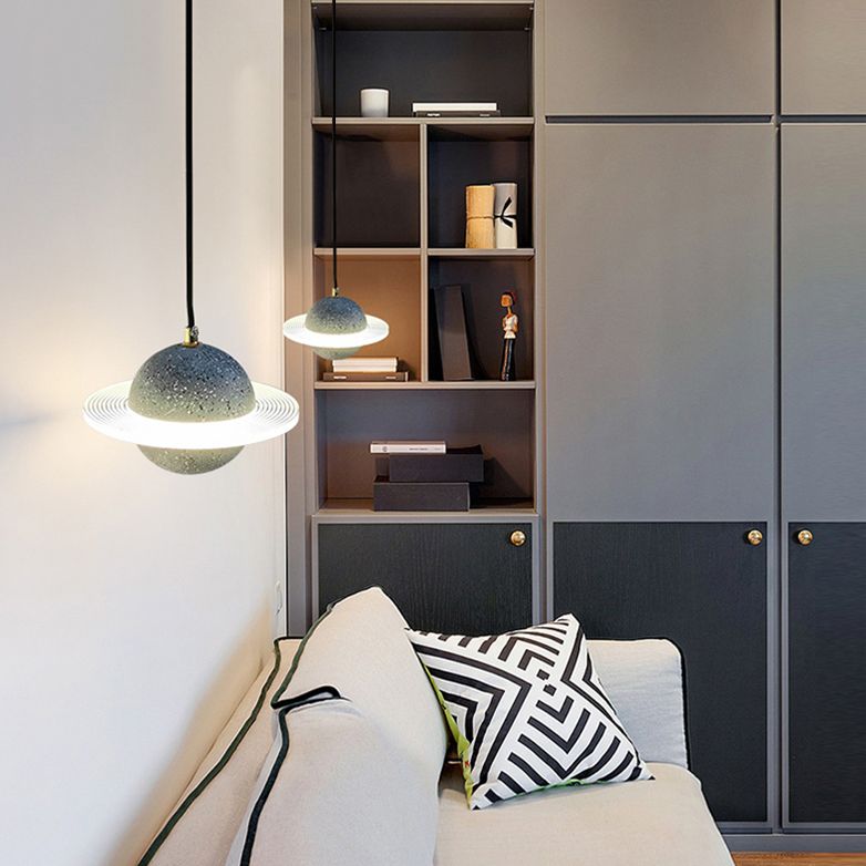Global Stone Suspension Pendant Light Noordse stijl LED Pendant Light Kit voor slaapkamer