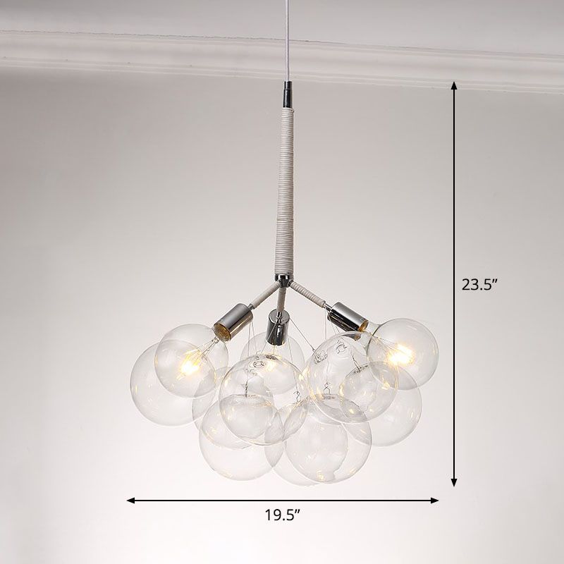 Bubble Chandelier Lighting Minimalist Transparent Glass Suspension Light for Living Room