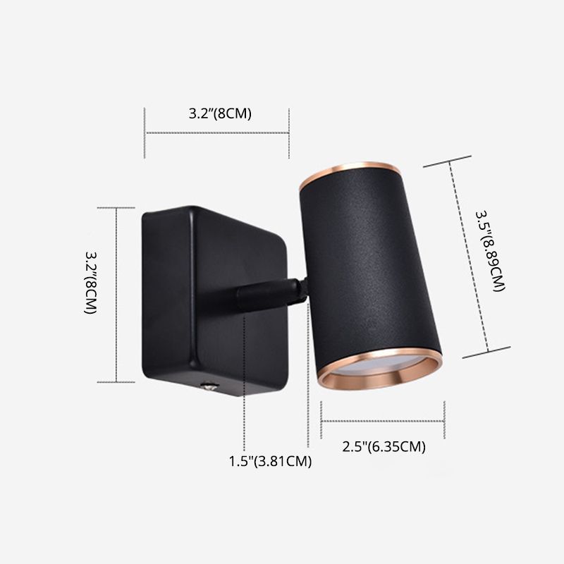 Rotatable Cylindrical Bedside Reading Lamp Modernism Simplicity Aluminum Wall Sconce for Bedroom