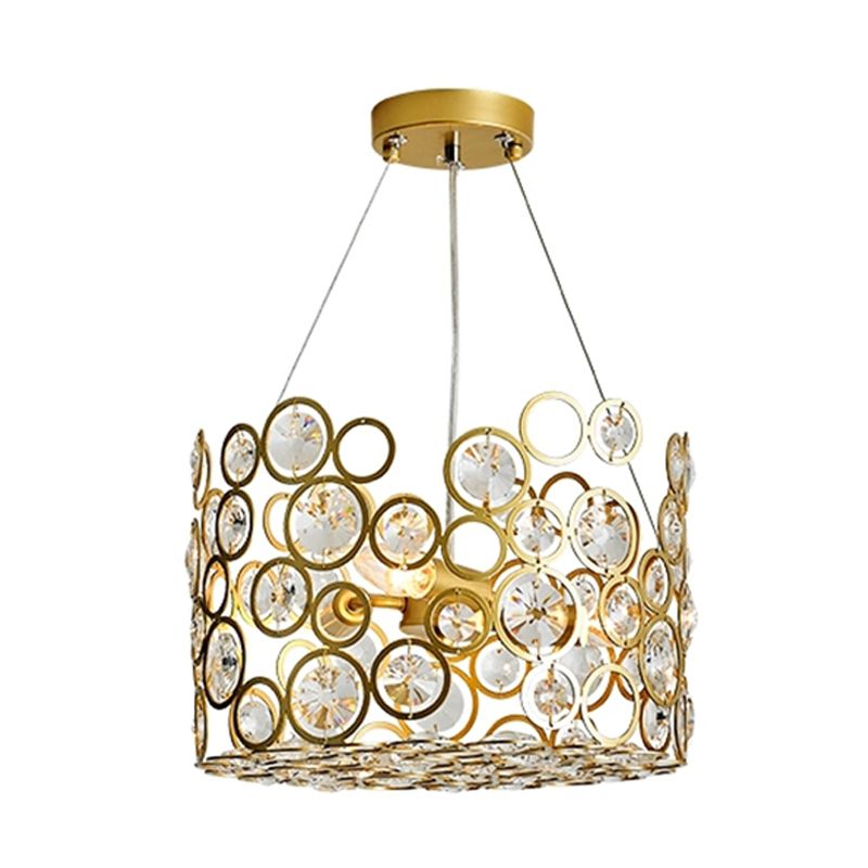 Luz de techo colgante con incrustaciones de cristal Postmodernas 3 cabezas Candelier de comedor Iluminación