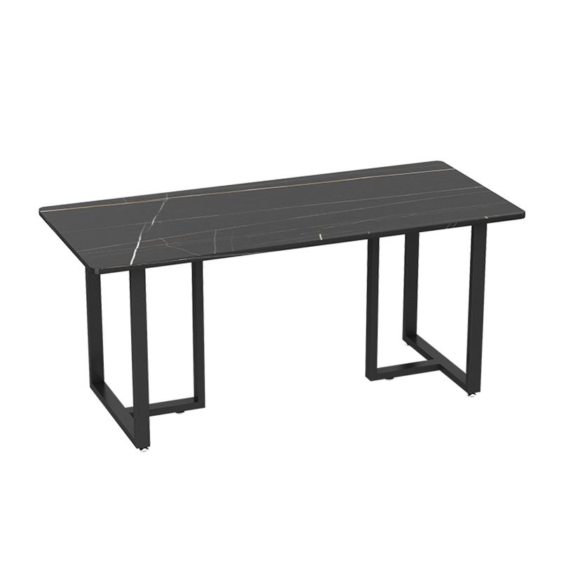 Industrial Sintered Stone Top Dinner Room Kitchen Table Black Metal Base Table for Dinning Room