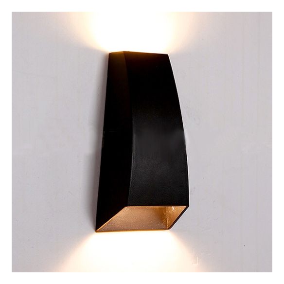 Black/Gray Geometric Wall Sconce Lamp Modern Style LED Aluminum Wall Light Fixture in White/Warm Lighting