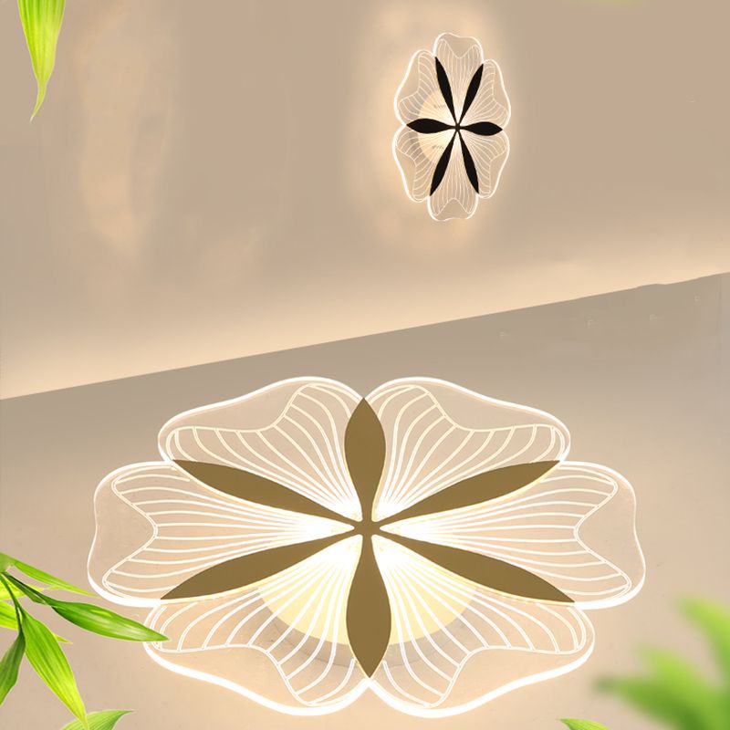 Metal Flower Shape Flush Ceiling Light Modern Style 1 Light Flush Mount Lighting