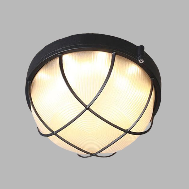 1 lampe encastrée luminaire ferme dôme dépoli verre encastré plafonnier pour chambre, blanc / noir
