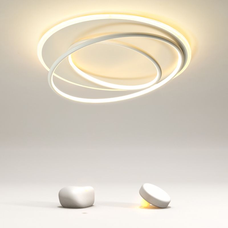 Linear Iron LED Flush Mount Modern Style 3-Light Ceiling Light Fixture for Bedroom