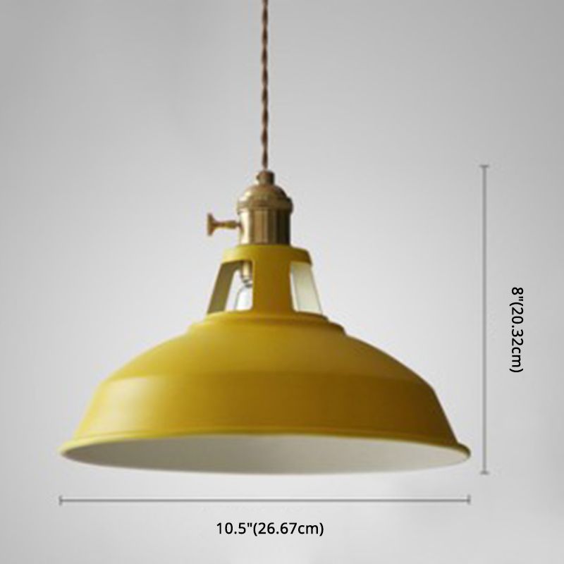Kitchen Barn Metal Shade Pendant Lamp 1 Light Nordic Style Macaron Colored Hanging Lamp