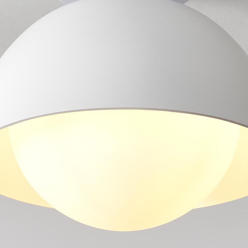 Dome Shape Flush Mount Modern Style Metal 1 Light Flush Ceiling Light in White/black