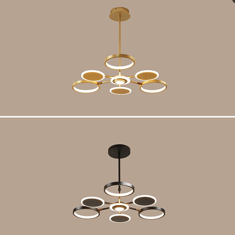 Metal Rings Ceiling Chandelier Minimalist Style LED Chandelier Light Fixture