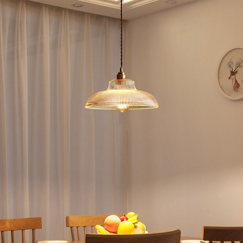 Retro-Stil-Topf-Abdeckung Hängende Lampe Ein-Bulb-Klargeschwüre-Beleuchtung Anhänger für Esszimmer