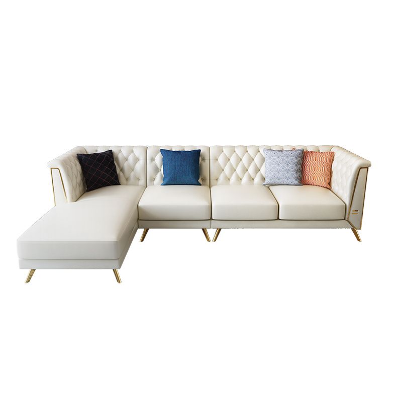 Genuine Leather Tufted Back Pillow Top Arm Sofa/Sectionals with Wear-Resistant