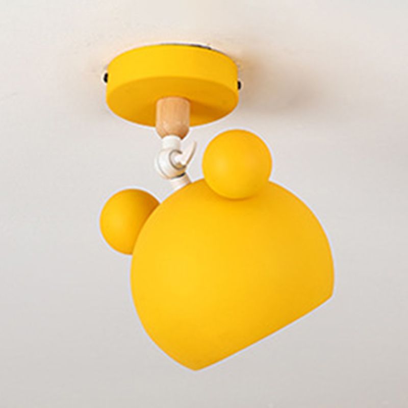 1 Light Mickey Ceiling Light Modern Macaron Style Metal Ceiling Lighting for Living Room
