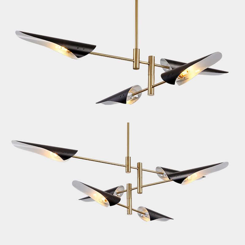 Metal de black metal moderno accesorios de iluminación de sputnik luces colgantes para sala de estar