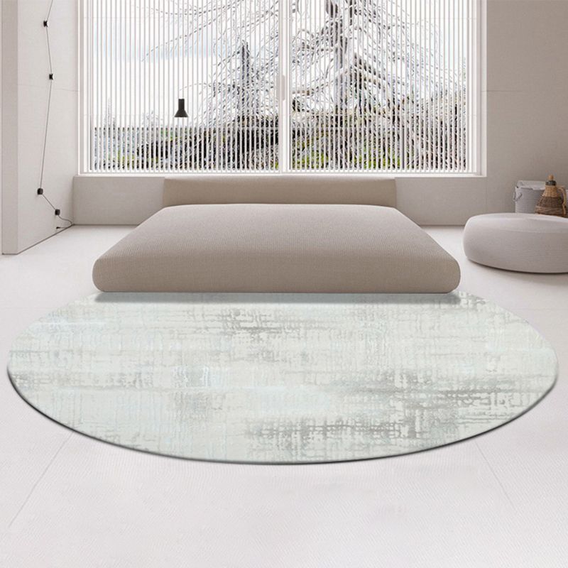 Gray Living Room Carpet Casual Solid Color Area Carpet Polyester Washable Indoor Rug