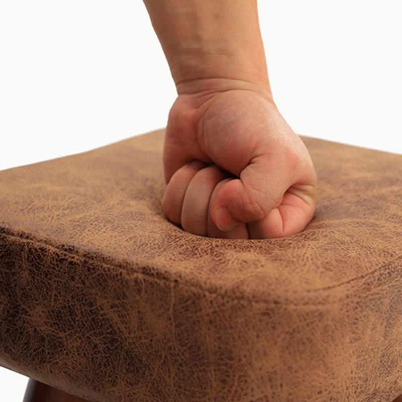 Stain Resistant Square Ottoman Solid Color Leather Standard for Living Room