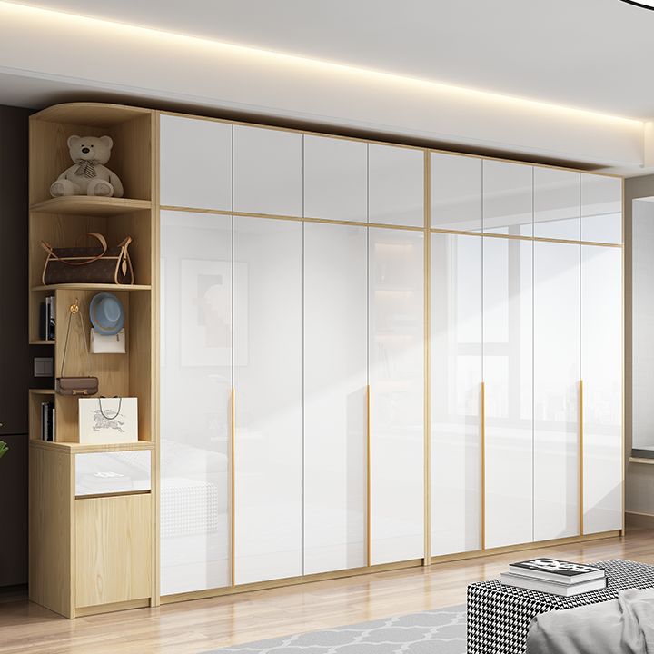 Hinged Storage Cabinet Engineered Wood Wardrobe Cabinet for Home