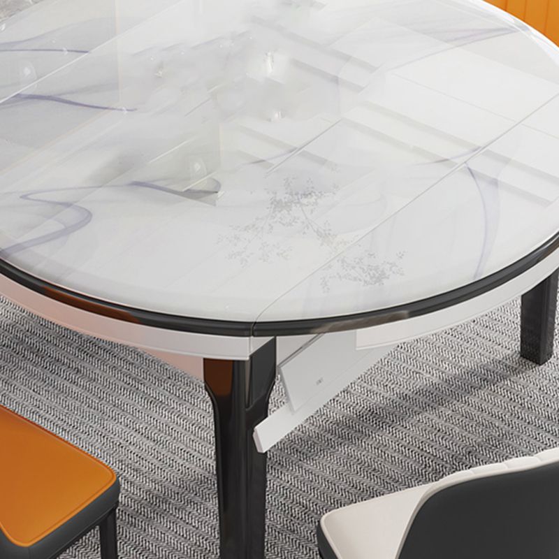 Glossy White Dining Table Set 1/7 Pieces Dinette Set with Chairs