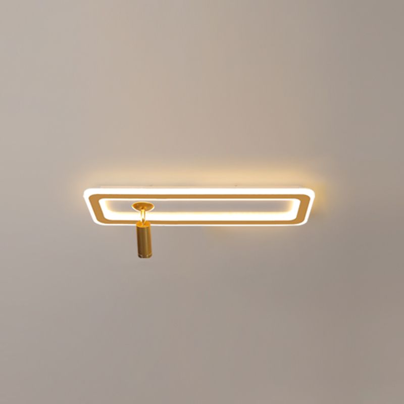 Metal Square Flush Ceiling Light Modern Multi-Lights Flush Ceiling Light Fixtures in Gold