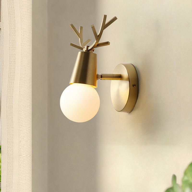Contemporary Single Golden Wall Mounted Sconce Unique Metal Wall Light