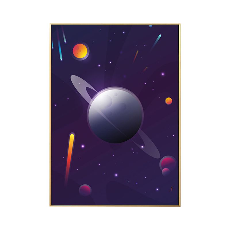 Toile de peinture de l'espace extérieur de Style enfants, décor mural texturé de couleur douce pour salle de bain
