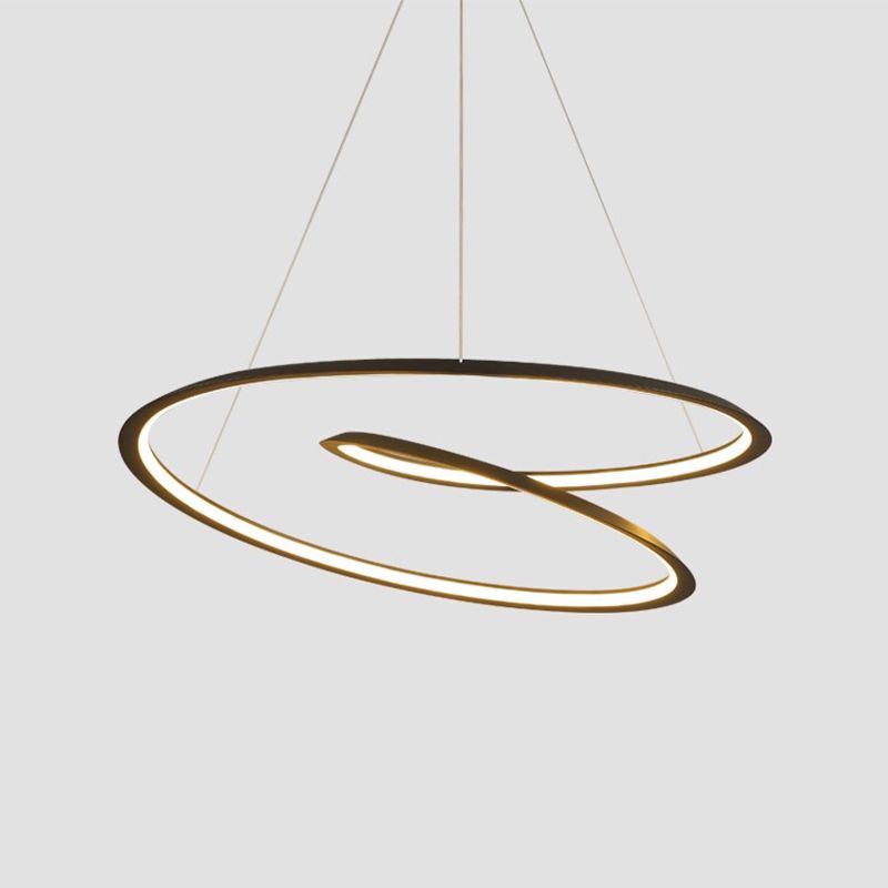 Silicone LED Pendant Light in Modern Artistic Style Aluminium Linear Chandelier for Interior Spaces